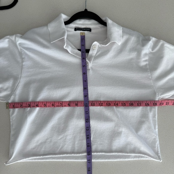 Brandy Melville Jones Sweatshirt White Polo Long Sleeve Top - Picture 7 of 7